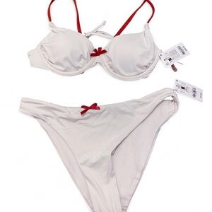 Ardene White and Red Women's Bikini Set